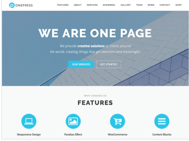 free WordPress Theme  OnePress