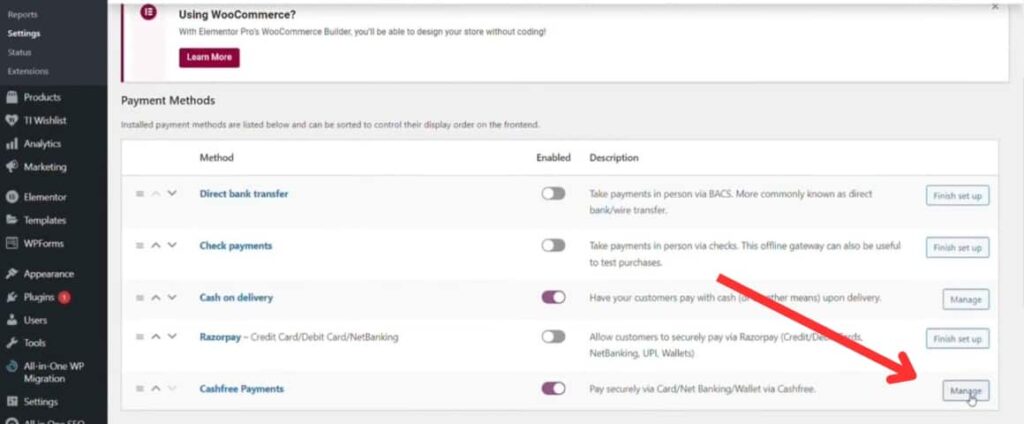 Payment Gateway settings